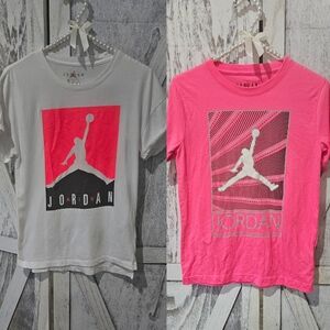 2 Air Jordan Shirts Kids Girls Size M 10/12